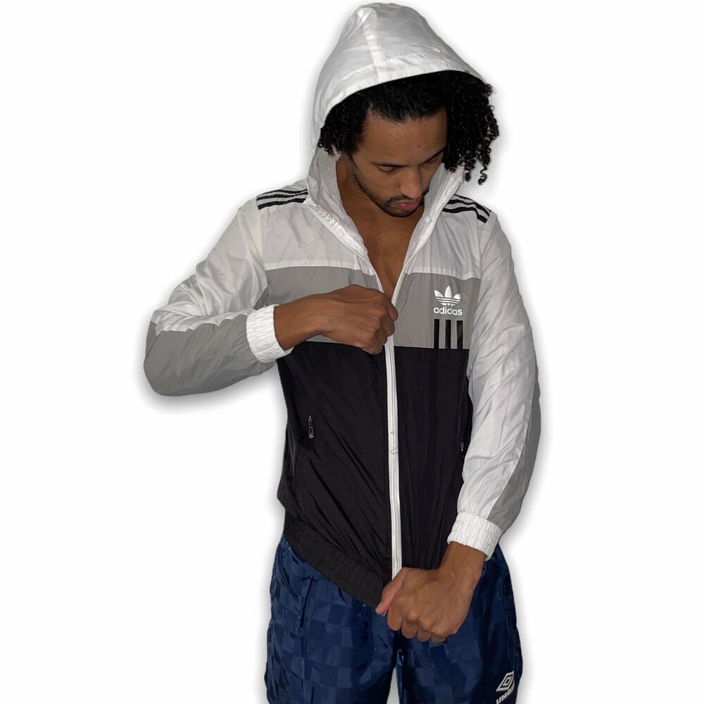 Adidas Originals Vintage Super Rare Jacket Shiny Silky Gray